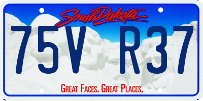 SD license plate 75VR37