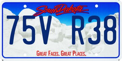 SD license plate 75VR38