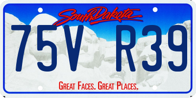 SD license plate 75VR39