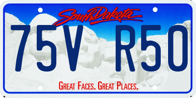 SD license plate 75VR50