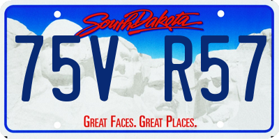 SD license plate 75VR57