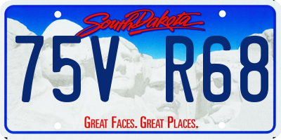 SD license plate 75VR68