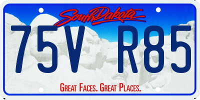 SD license plate 75VR85