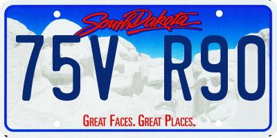 SD license plate 75VR90