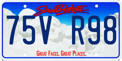 SD license plate 75VR98