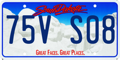 SD license plate 75VS08