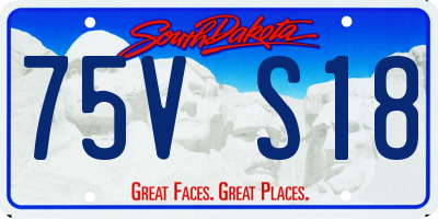 SD license plate 75VS18