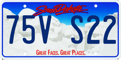 SD license plate 75VS22