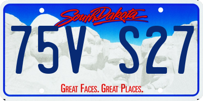 SD license plate 75VS27