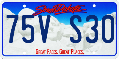 SD license plate 75VS30