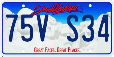 SD license plate 75VS34