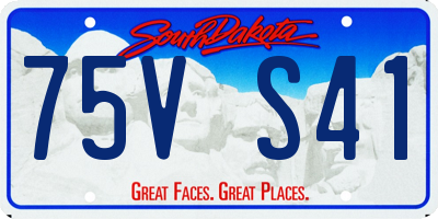 SD license plate 75VS41