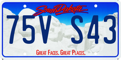 SD license plate 75VS43