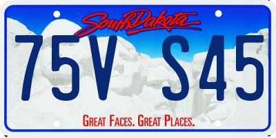 SD license plate 75VS45