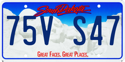 SD license plate 75VS47