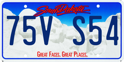 SD license plate 75VS54