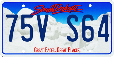 SD license plate 75VS64