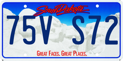 SD license plate 75VS72