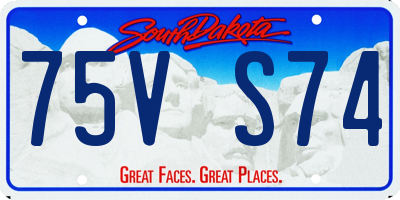 SD license plate 75VS74
