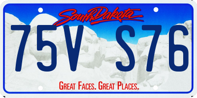 SD license plate 75VS76