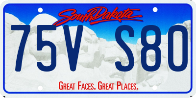 SD license plate 75VS80
