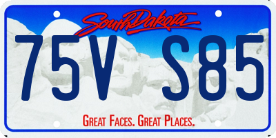 SD license plate 75VS85