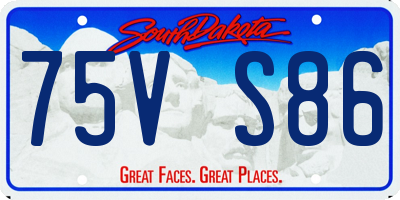 SD license plate 75VS86