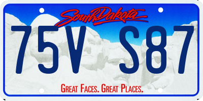 SD license plate 75VS87