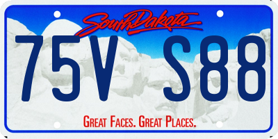 SD license plate 75VS88