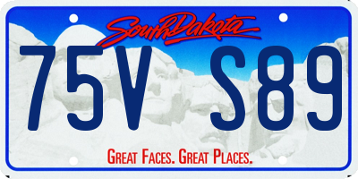 SD license plate 75VS89