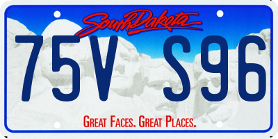 SD license plate 75VS96