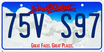 SD license plate 75VS97