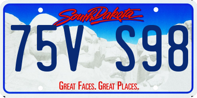 SD license plate 75VS98