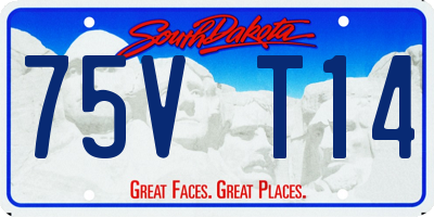 SD license plate 75VT14