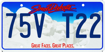 SD license plate 75VT22
