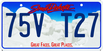 SD license plate 75VT27
