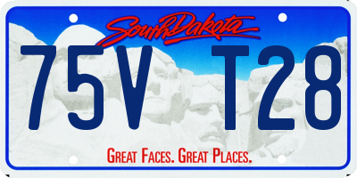 SD license plate 75VT28