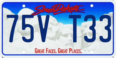 SD license plate 75VT33