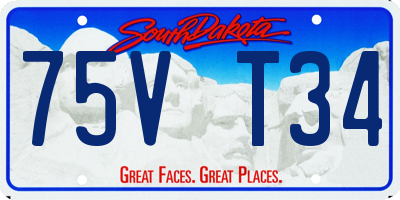 SD license plate 75VT34