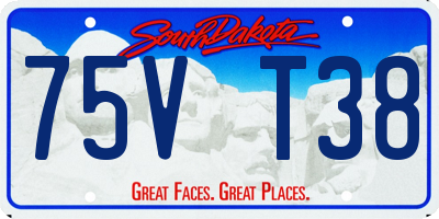 SD license plate 75VT38