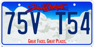 SD license plate 75VT54