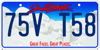 SD license plate 75VT58