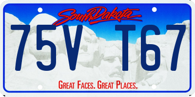 SD license plate 75VT67