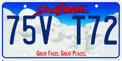 SD license plate 75VT72