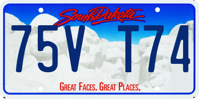 SD license plate 75VT74