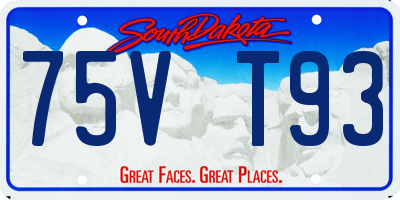 SD license plate 75VT93