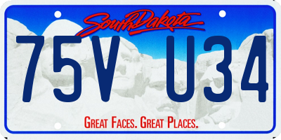 SD license plate 75VU34