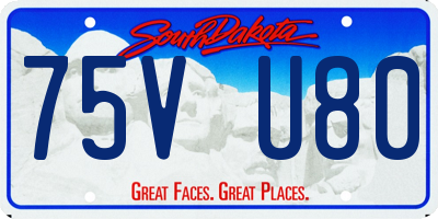 SD license plate 75VU80