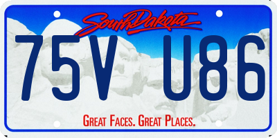 SD license plate 75VU86