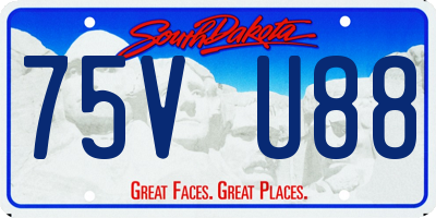 SD license plate 75VU88